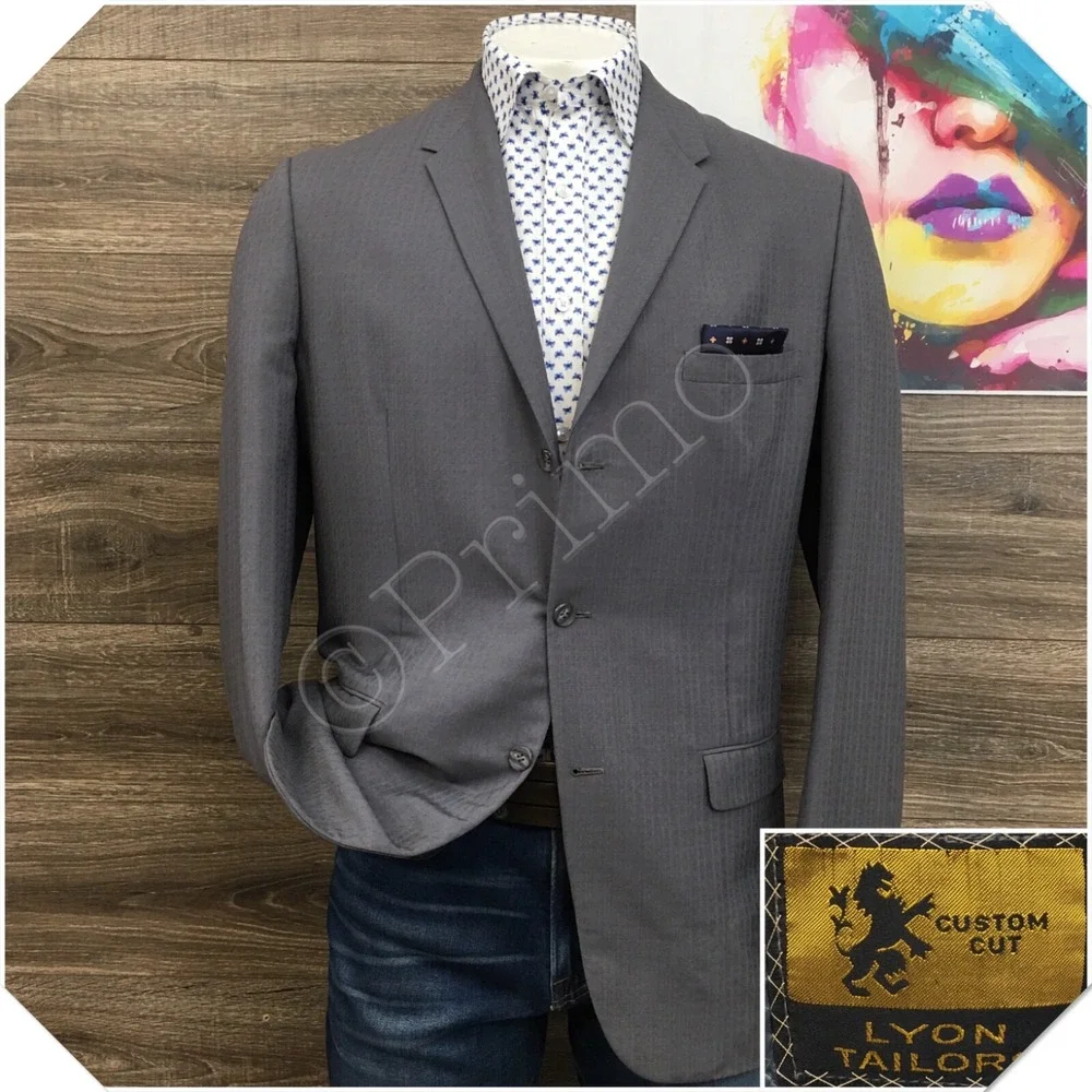 VINTAGE‎ 60s BESPOKE Mens Blazer Sport Coat Casual Jacket Size 44L Wool Suit USA